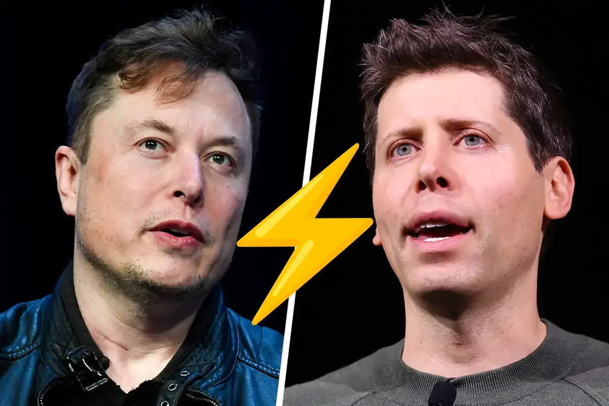 Le PDG d'OpenAI, Sam Altman, et le PDG de X, Elon Musk.