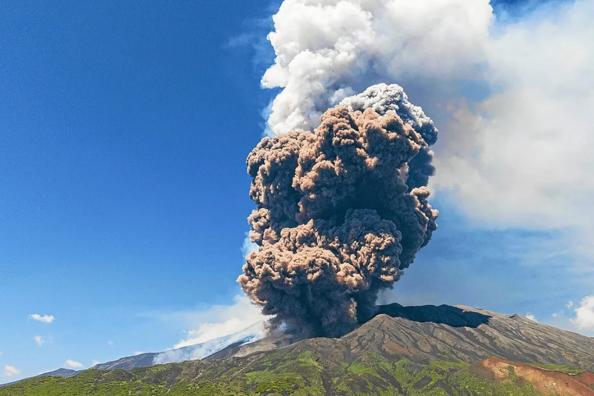 chronologie de l'éruption du mont Etna